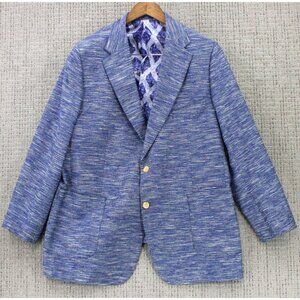 Sebastian Cruz Couture Blazer Mens Size 50 Blue DesignerTextured Sport Coat